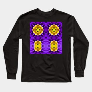 Royal Purple Violet Primrose With Gold Pattern 11 Long Sleeve T-Shirt